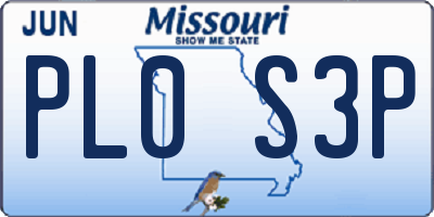 MO license plate PL0S3P