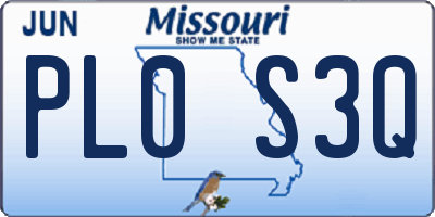 MO license plate PL0S3Q