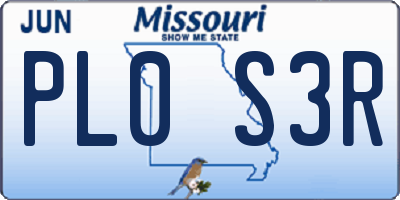 MO license plate PL0S3R