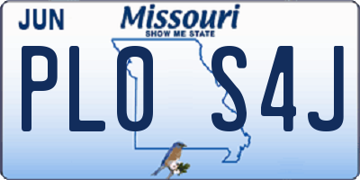 MO license plate PL0S4J