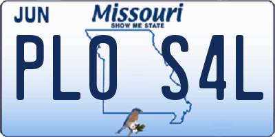 MO license plate PL0S4L