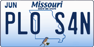 MO license plate PL0S4N