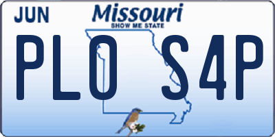 MO license plate PL0S4P
