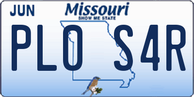 MO license plate PL0S4R