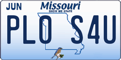 MO license plate PL0S4U