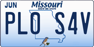 MO license plate PL0S4V