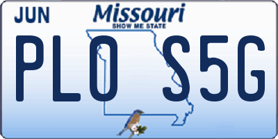 MO license plate PL0S5G