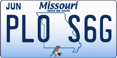MO license plate PL0S6G