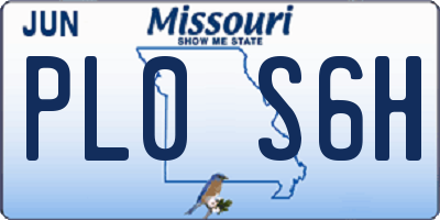 MO license plate PL0S6H