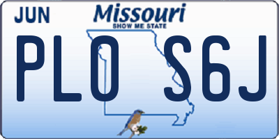 MO license plate PL0S6J