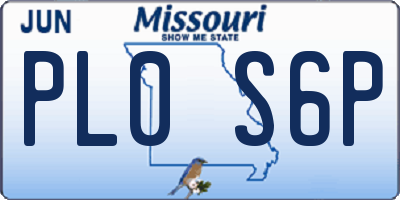 MO license plate PL0S6P