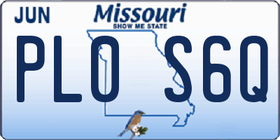 MO license plate PL0S6Q