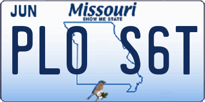 MO license plate PL0S6T