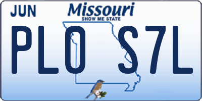 MO license plate PL0S7L