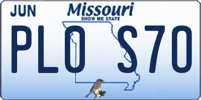 MO license plate PL0S7O