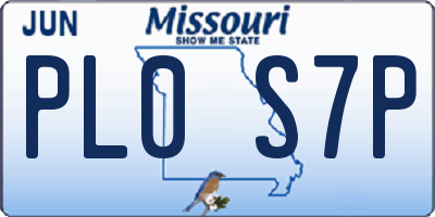 MO license plate PL0S7P
