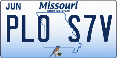 MO license plate PL0S7V