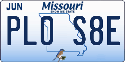 MO license plate PL0S8E