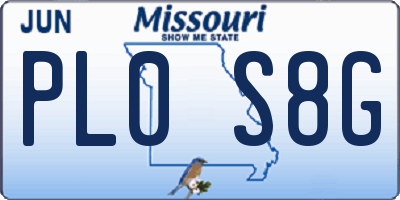 MO license plate PL0S8G