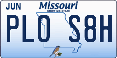 MO license plate PL0S8H