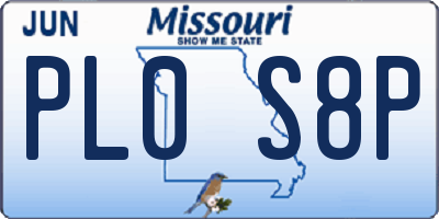MO license plate PL0S8P