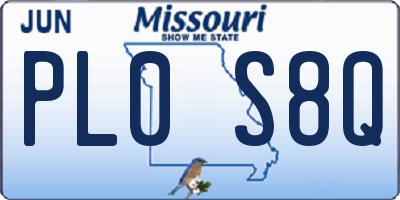 MO license plate PL0S8Q