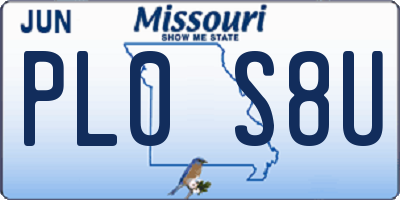 MO license plate PL0S8U