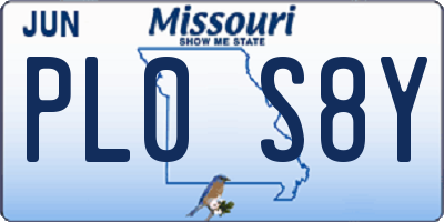 MO license plate PL0S8Y