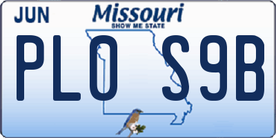 MO license plate PL0S9B