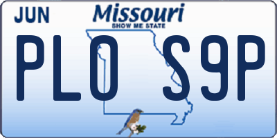 MO license plate PL0S9P