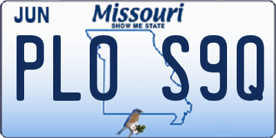 MO license plate PL0S9Q