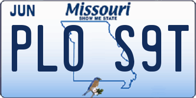 MO license plate PL0S9T