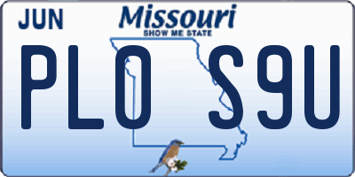 MO license plate PL0S9U