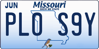MO license plate PL0S9Y