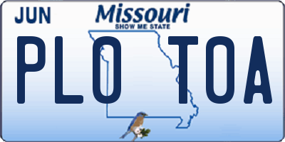 MO license plate PL0T0A