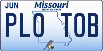 MO license plate PL0T0B