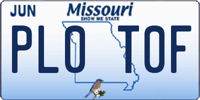 MO license plate PL0T0F