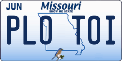 MO license plate PL0T0I