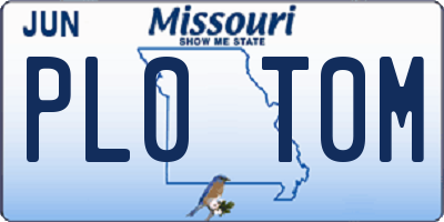 MO license plate PL0T0M