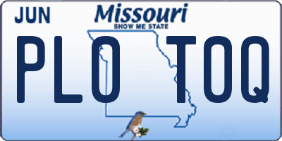 MO license plate PL0T0Q