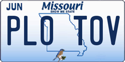 MO license plate PL0T0V