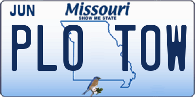 MO license plate PL0T0W