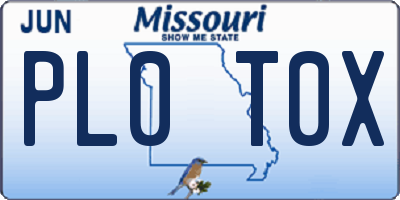 MO license plate PL0T0X