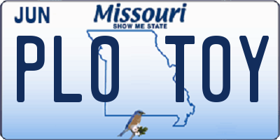 MO license plate PL0T0Y