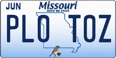MO license plate PL0T0Z