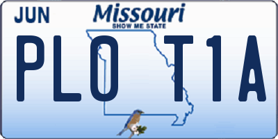 MO license plate PL0T1A