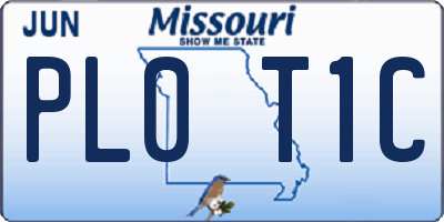 MO license plate PL0T1C