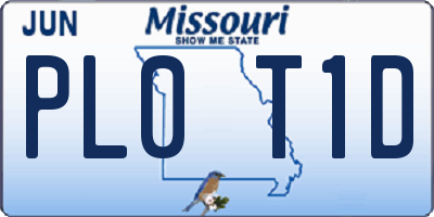 MO license plate PL0T1D