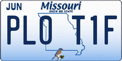 MO license plate PL0T1F