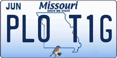 MO license plate PL0T1G